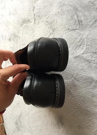 Новые черные кожаные школьные туфли мокасины8 фото