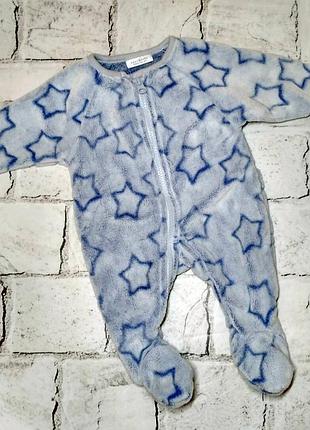 Велюровий чоловічок, теплий сліп, ромпер, чоловічок, 0-1 міс, next