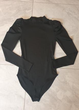 Боді чорний в рубчик