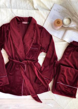 Хіт!тепла бархатна піжама, халат/штани/шорти/футболка/зимовий костюм піжамний