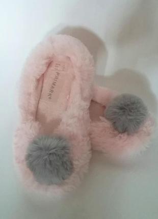 Пухнасті тапочки на дівчинку c помпоном primark