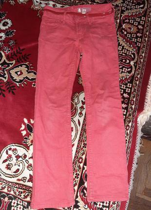 🌹джинси джінси джинсові штани брюки джинс джінс красная червоні красни яркие яскраві класичні базові