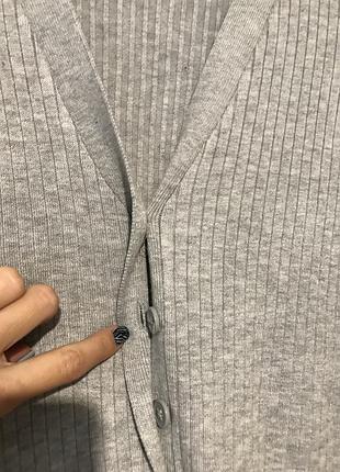 Удлинённый кардиган в рубчик 5