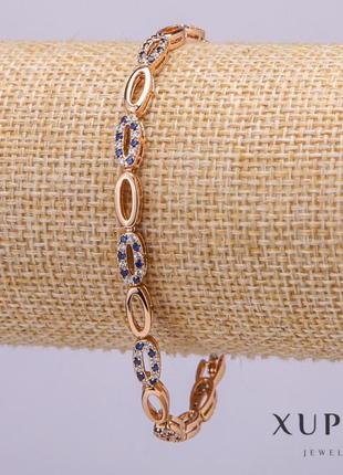 Браслет xuping с белыми и синими камнями