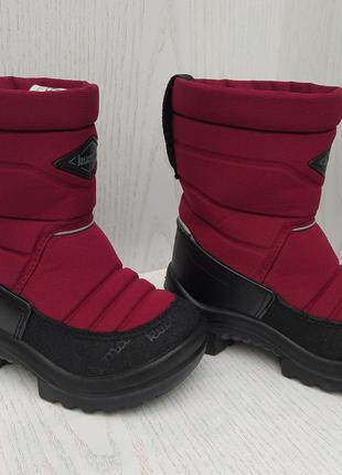 Ботинки ,сапожки детские зимние бордовые для девочки 23р. kuoma(куома)финляндия4 фото