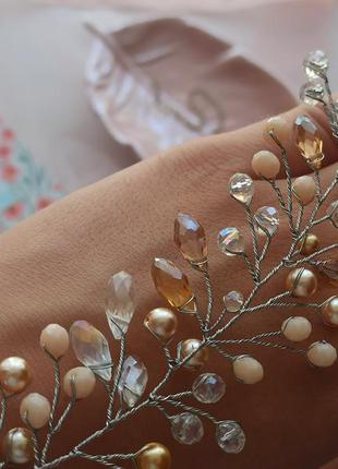 Украшение для волос, свадебное украшение для волос, свадебная веточка, украшение для причёски