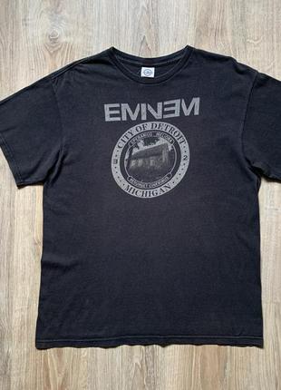 Чоловіча вінтажна бавовняна футболка з принтом eminen8 фото