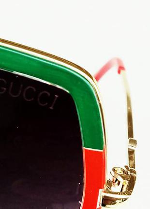 Gucci стильные эффектные женские солнцезащитные очки большие в красно зеленой оправе8 фото