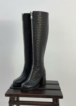 Дизайнерські чоботи maria змійка шкіра натуральна осінь зима