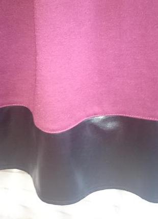 Шикарная брендовая юбка-клеш boohoo, плотная, с кожаным декором размер 50/527 фото