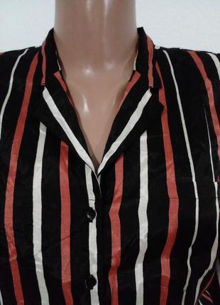 Блуза сорочка в стилі піжамному2 фото
