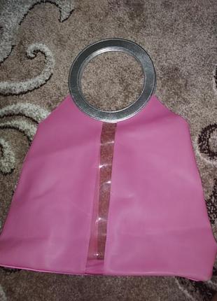 Вінілова сумка пляжна шоппер з круглими ручками parfums givenchy 2