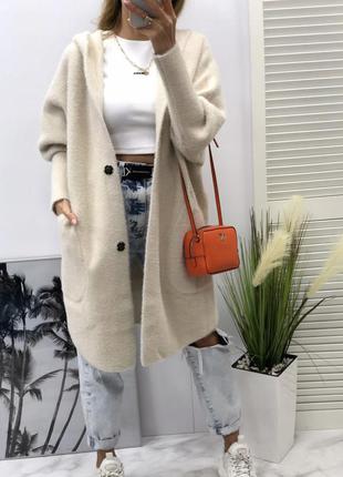 Альпака кардиган с карманами отличное качество