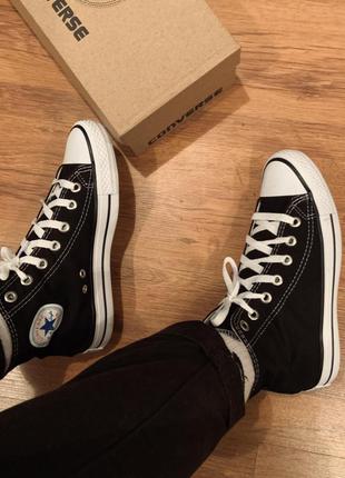 Кеды converse высокие чёрные, кеди, кроссовки6 фото