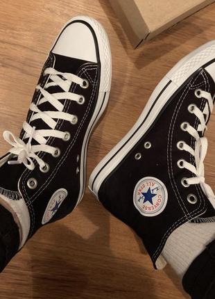 Кеды converse высокие чёрные, кеди, кроссовки2 фото