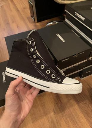 Кеды converse высокие чёрные, кеди, кроссовки4 фото