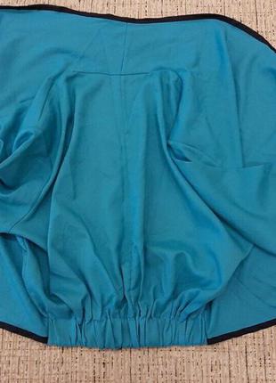 Бирюзовая разлетайка пиджак накидка топ топик блуза4 фото