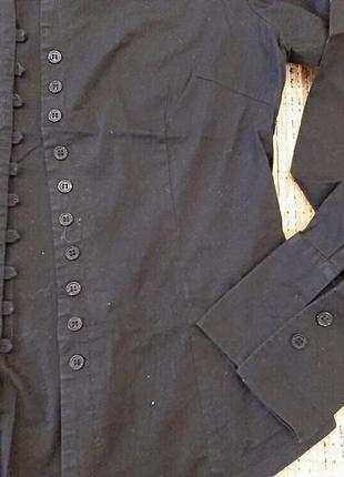 Блузка сорочка ділова чорна бавовняна7 фото