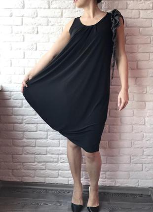 Вечернее чёрное платье 👗 с декором “cindora”3 фото