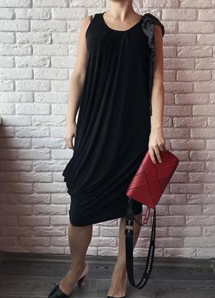 Вечірнє чорне плаття 👗 з декором "cindora"7 фото
