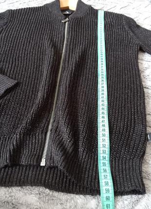 Вязаня черная с блестящей нитью кофта, джемпер, размер s7 фото