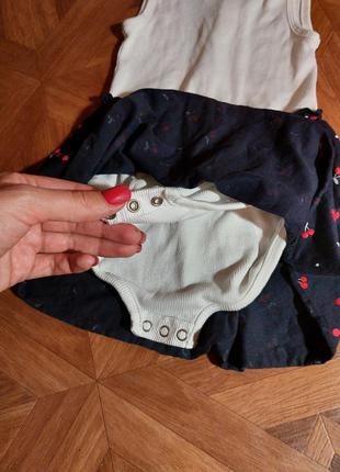 Сукня -бодік 💖 для дівчинки із вишеньками 🍒
 🌟 kiabi4 фото