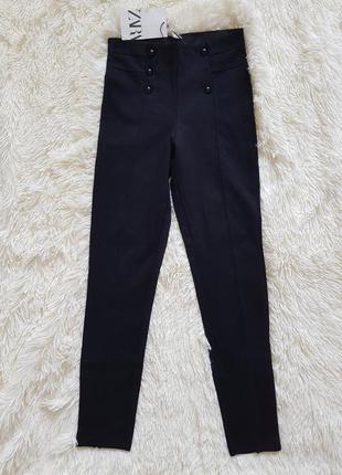 Легінси лосіни трикотаж чорні 13-14 лет