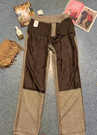 Шерстяные брюки штаны тёплые коричневые классические5 фото