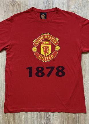 Мужская винтажная хлопковая футболка мерч с принтом manchester united9 фото