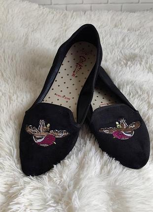 Оксамитові балетки з пташками