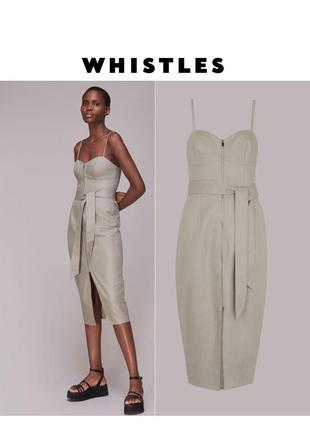 Whistles нюдовое платье открытое миди футляр телесное сарафан rundholz owens lang