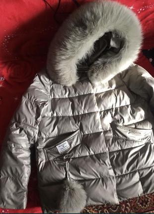 Куртка зимняя пуховик натуральный песец zlly5 фото