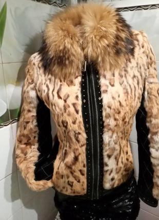 Леопардовая куртка, шубка авто - леди.1 фото