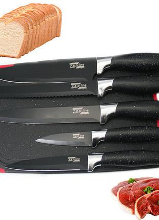 Набор кухонных принадлежностей и ножей с подставкой 14 предметов zepline zp 0457 фото