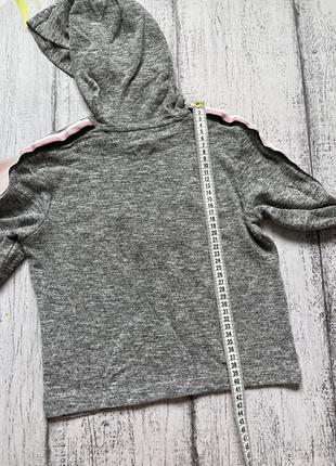 Крутая кофта свитер мелкая вязка с лампасами капюшоном pep&co 6-7лет5 фото