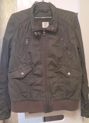 H& m ,куртка без подкладки,бомбер,ветровка защитного цвета,хаки1 фото