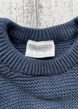 Крутая кофта свитер вязаный f&f 3-6мес2 фото