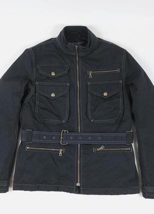 Винтажная чёрная куртка - ветровка polo wax rrl тренч с ремнём с карманами парка карго бомбер пальто3 фото