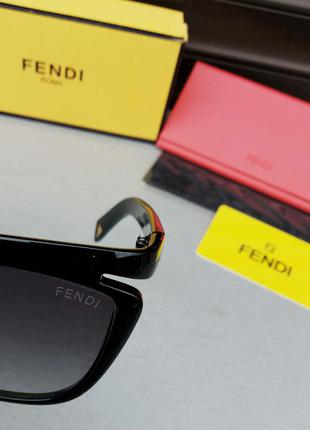 Fendi модные женские солнцезащитные очки черные с градиентом10 фото