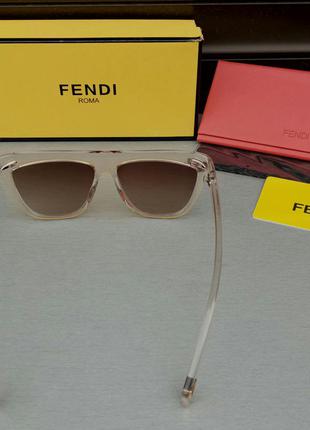 Fendi модные женские солнцезащитные очки бежевые с градиентом6 фото