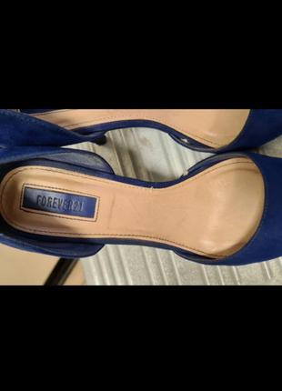 Синие туфли - лодочки/ замшевые туфли на каблуке/ кожаные туфли8 фото