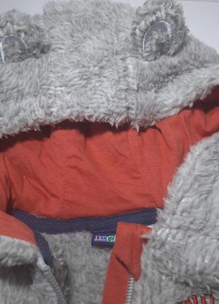 Флисовая кофта для мальчика 1-2 года lupilu теплая плюшевая кофточка худи флиска4 фото