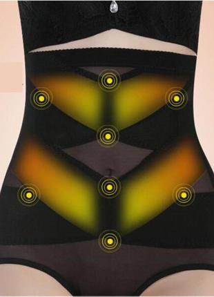 Утягивающие черные трусики с высокой линией талии (р л-хл)