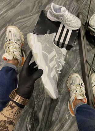 Женские серые блестящие кроссовки на осень adidas ozweego🆕адидас озвиго7 фото