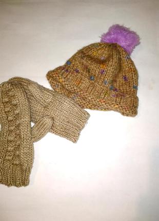 Шапка с варежками