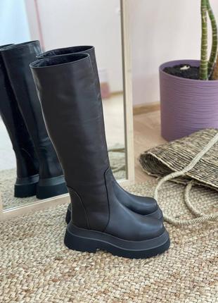 Чоботи дизайнерські alfa 🐺 трактор шкіра натуральна осінь зима