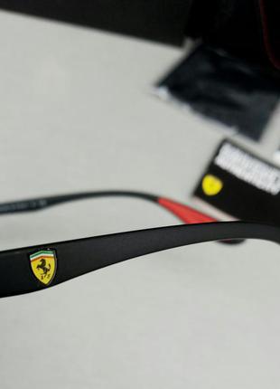 Очки в стиле ray ban ferrari мужские солнцезащитные голубые зеркальные поляризированые8 фото