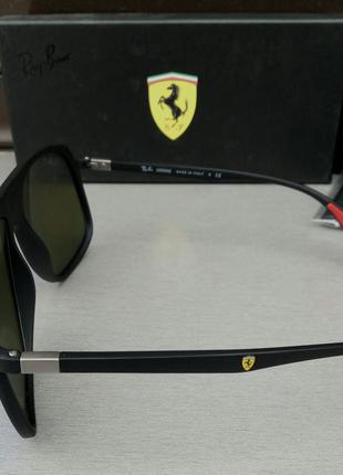 Очки в стиле ray ban ferrari мужские солнцезащитные голубые зеркальные поляризированые4 фото