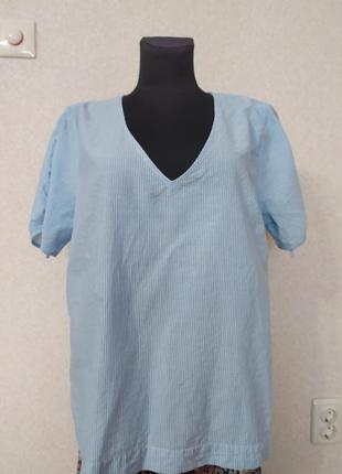 Сорочка,батник h&m з натуральної тканини,великий розмір 44(50-52)xl,xxl