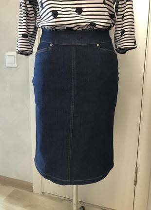 Юбка женская меди джинсовая